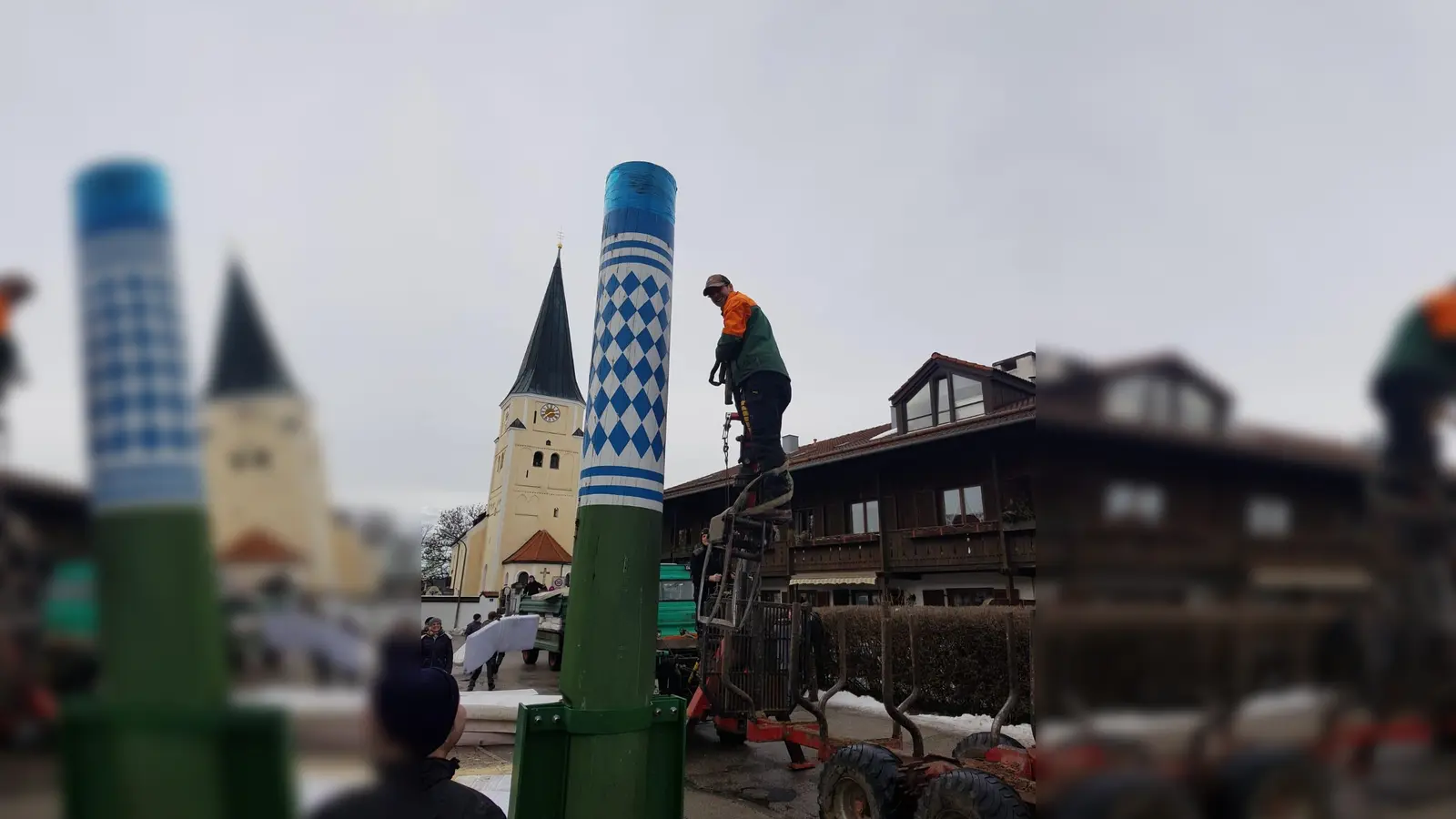 Nur noch ein Stumpf erinnert an den im Mai 2015 aufgestellten Maibaum der Taufkirchner Burschen. (Foto: VA)