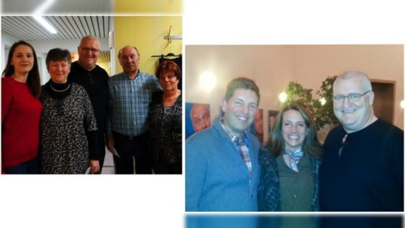 Markus Maria Profitlich mit den glücklichen Gewinnern Enikö und Lydia Harmat und Karl und Ingrid Helmich. Bürgermeister Ullrich Sander freute sich mit seiner Frau Ruth über das Treffen mit Markus Maria Profitlich (Foto rechts) .  (Foto: Privat/hw)