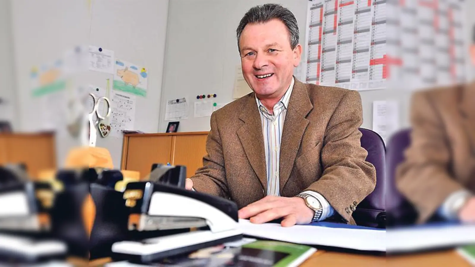 Der Rektor der Carl-Steinmeier-Mittelschule, Karl Spreng, will für seine Schüler möglichst wenig Störungen durch die notwendigen Arbeiten. 	 (Foto: Schunk)