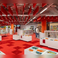 Die Münchner Stadtbibliothek hat nun vier neue Räume für ihren stark besuchten Interimsstandort im Motorama dazu bekommen. (Foto: Eva Jünger/Münchner Stadtbibliothek)