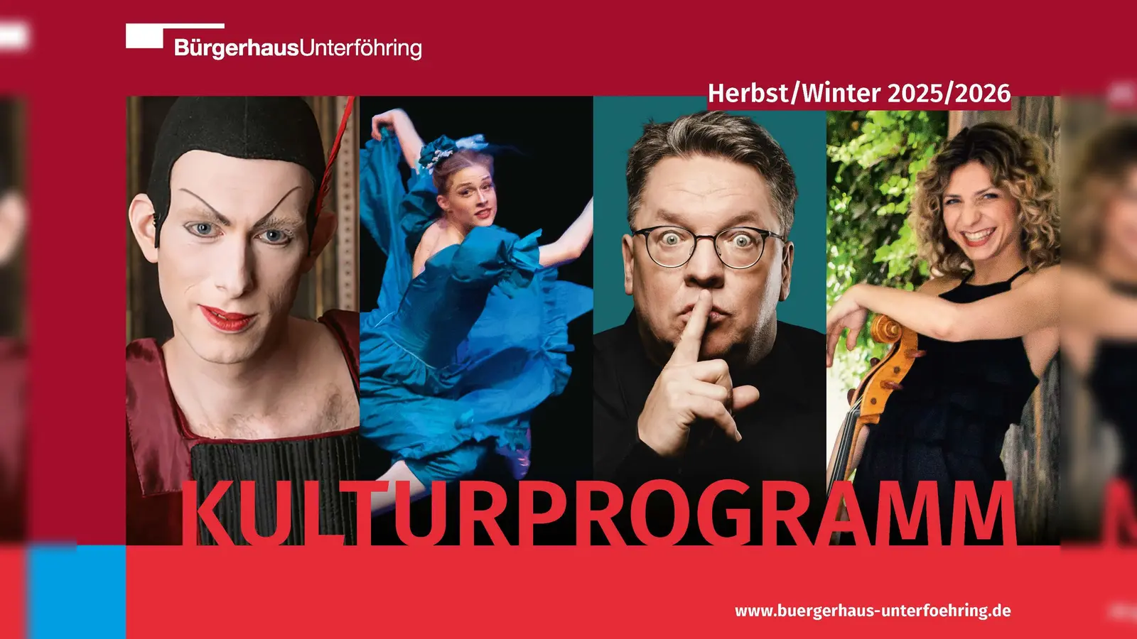 Das Bürgerhaus Unterföhring hat sein Kulturprogramm für die Spielzeit Herbst/Winter 2025/26 veröffentlicht. (Foto: Gemeinde Unterföhring)