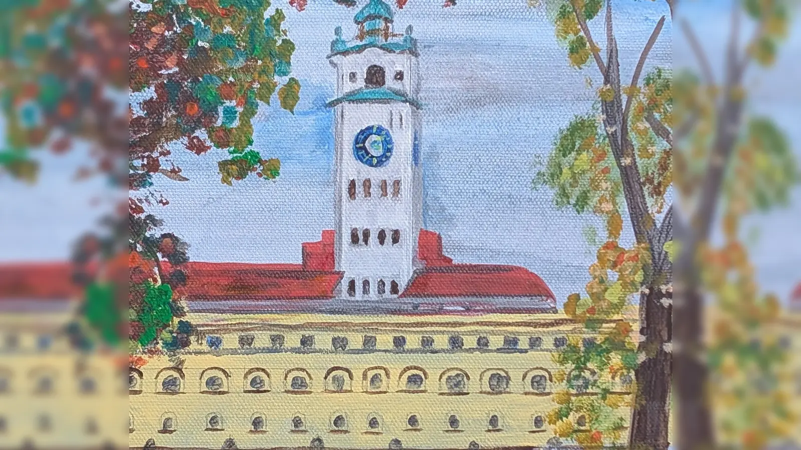 „Müller‘sches Volksbad im Herbst“ heißt das Bild von Silvia Bohlmann-Hilbrich. (Bild: Silvia Bohlmann-Hilbrich)