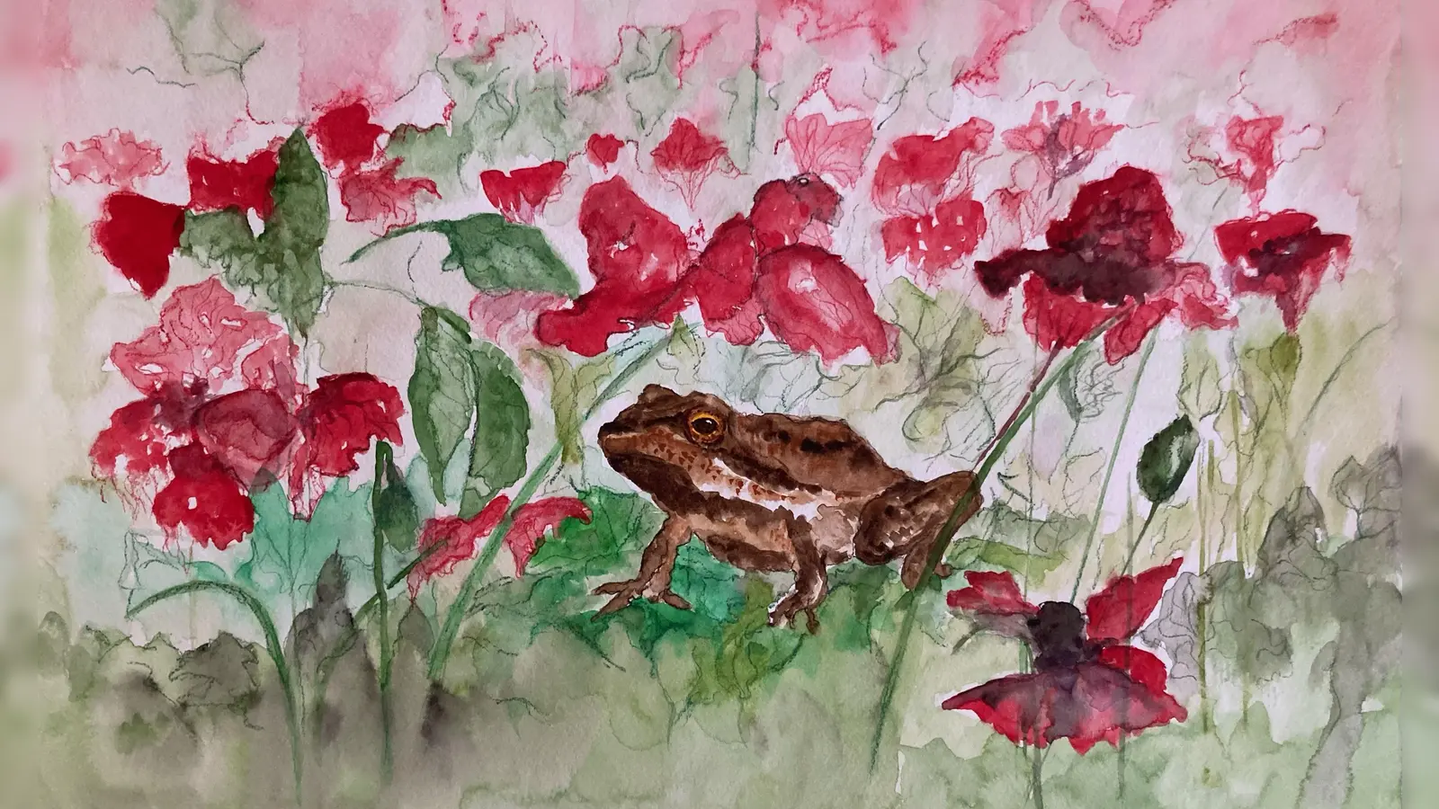 Dieses Kunstwerk von Marjo Jordan trägt den Titel „Poppyfrog”. (Foto: Marjo Jordan)