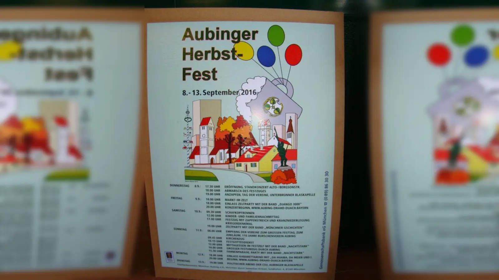 Seit Monaten wird für das 27. Herbstfest in Aubing geworben. (Foto: pst)