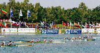Spitzensport und Hochspannung – und das für die Besucher bei freiem Eintritt: der Ruder World Cup 2003 auf der Regattaanlage in Oberschleißheim.