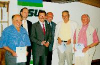 Georg Rummel, Ortsvorsitzender Bernhard Seidenath, Staatssekretär Georg Schmid, Landtagsabgeordneter Blasius Thätter, Alfred Deger und Heinrich Baumann.