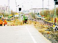Im Herbst 2003 fand die erste Stufe der Umbauarbeiten Ostbahnhof statt. Das Gleis 5 wurde damit in den S-Bahn-Verkehr eingebunden.	Foto: Deutsche Bahn AG