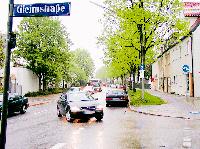»Verlierer« der neuen Verkehrsführung in Klose- und Grimmelshausenstraße: Jetzt gilt die Gleimstraße als »neues Einfallstor« von der A 94. Ein Linksabbiegeverbot aus südlicher Richtung soll den Durchgangsverkehr verhindern.	Foto: ms