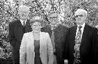 V. links: Prof. Dr. H. Ingrisch, Ch. Hacker, G. Prinz, A. Danner. 	Foto: Verein
