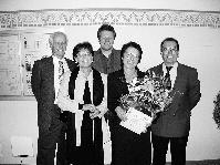Die Münchner Delegation mit Rainer Volkmann (MdL), Ingeborg Staudenmeyer (Vorsitzende BA 9), Michael Franke (1. Vorsitzender FT Gern), Daniela Lahm und Roland Lahm (v.li.). Foto: Verein