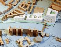 So sieht eines der Modelle für den Neubau aus. Die geplante Bebauung am Haidenauplatz. Modell: Planungsgremium