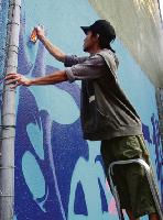 Graffiti-Künstler am Montag in der «Glocke«. Foto: Privat
