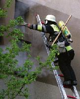 Die freiwilligen Feuerwehren des Münchner Ostens üben den Ernstfall im Altenheim an der Effnerstraße: Die Zusammenarbeit klappte bestens.	Foto: VA