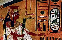 Die ägyptische Königin Nefertari, wie sie das Spiel »Senet« spielt.	Foto: Museum
