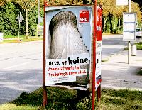 Das umstrittene »Atomplakat« des SPD-Landtagskandidaten. Foto: I. Stocker
