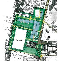 Die Zukunft des Sports: So sieht der Lageplan des Zentralgebäudes in dem Plan der Architekten Bauer + Köpf aus. Foto: Bauer + Köpf