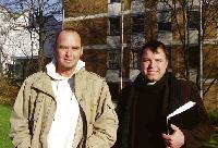 Andreas Knörle (links) und Hans Reder (rechts) kämpfen um die Freiflächen beim Gesundheitsamt an der Kreuzung Dachauer Straße/Gabelsbergerstraße.Foto: js