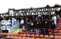 Protestaktion der Löwen-Fans: Beim Spiel der 1860-Amateure gegen Aschaffenburg im Grünwalder Stadion vergangene Woche zeigten die Fans ihre Abneigung gegen die Allianz Arena in Fröttmaning. 	Foto: Münchner Freiheit