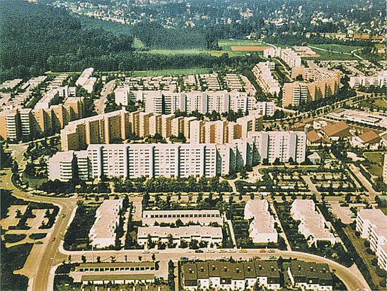 Blick auf das »Jagdfeld«, in dem 1978 die letzten Wohnungen fertiggestellt wurden. Foto: Gemeinde Haar