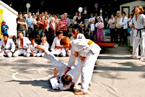 Vollen Einsatz zeigten die Judosportler des ESV München-Ost beim Berg am Laimer Straßenfest.	Foto: VA