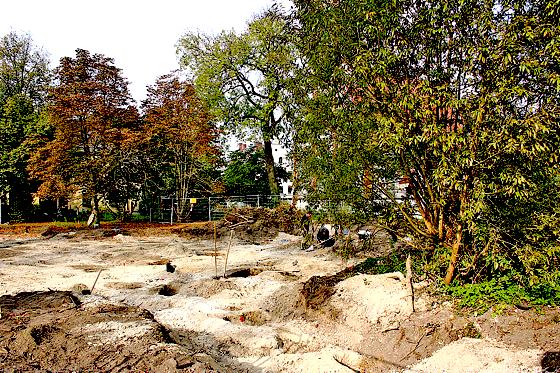 Noch zwei Wochen sollen die Ausgrabungen auf der ehemaligen Pfarrwiese dauern.	Foto: ws