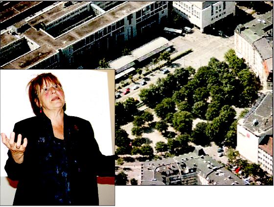 Adelheid Dietz-Will diskutierte mit Bürgern über Veränderungen am Orleansplatz. 	F.: js