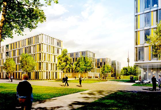 Voraussichtlich im Jahr 2013 soll auf dem Gelände der Stadtwerke-Zentrale an der Dachauer Straße ein IT-Rechenzentrum eröffnet werden. 	Simulation: SWM