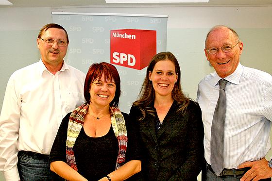 Beim Sportgespräch (v. l.): Rudi Behacker, Diana Stachowitz, Verena Dietl und Franz Maget. 	Foto: sl