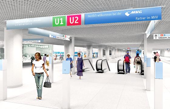 Geräumiger soll das U-Bahn-Zwischengeschoss am Hauptbahnhof werden.  	Foto: Auer+Weber+Assoziierte