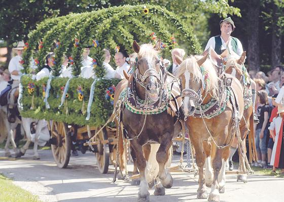 Beim Leonhardifest werden unter anderem Pferde und Reiter gesegnet. Foto: Schunk
