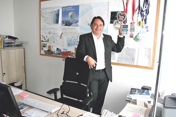 Jürgen Bühl ist noch Geschäftsführer der Münchner Olympia-Bewerbungsgesellschaft, die sich in den Räumen des Technologiezentrums befindet. 	Fotos: ws