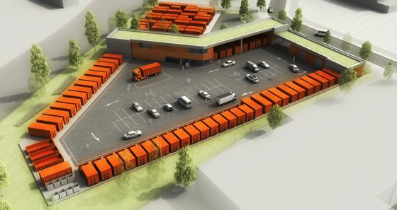 2012 wird der  Großmengenwertstoffhof Lindberghstraße eröffnet, mit Platz für über 50 Container. Bild: AWM