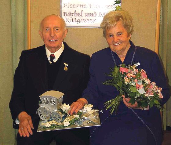 Mirko und Barbara Rittgasser feierten »Eiserne Hochzeit«.	Foto: aha