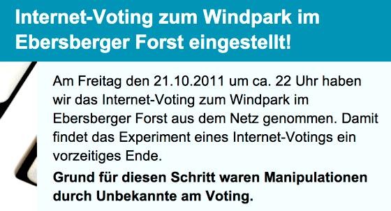 Der SPD-Kreisverband hat die Windparkabstimmung abgebrochen, wie momentan auf der Homepage zu lesen ist.