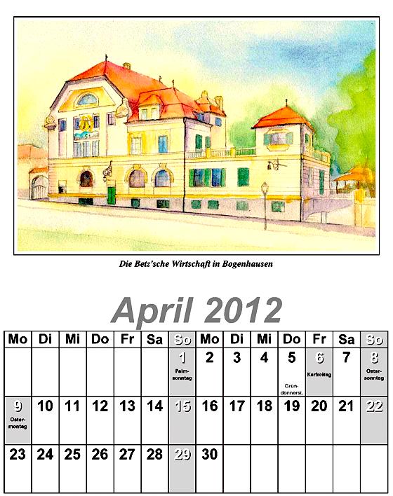 Die Betzsche Wirtschaft in Bogenhausen ist das Bild des Monats April.	Abb.: NordOst Kultur