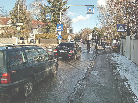 Die Autofahrer ignorieren den Zebrastreifen	 an der Friedrich-Eckart-/Nettelbeckstraße häufig.	 Foto: ikb
