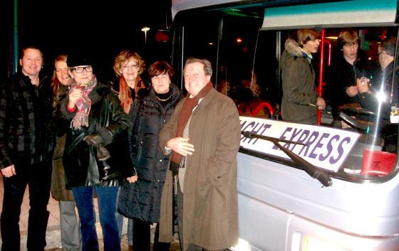 Der Vorstand des Nachtexpress	 bei der traditionellen Neujahrsfahrt im Januar. 	Foto: Verein