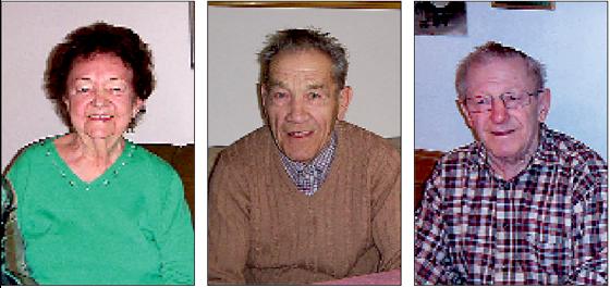 Therese Gläser wurde 85 Jahre alt, Alois Schachtl feierte seinen 80., Auch Rudolf Richter ist 80 Jahre geworden.	Fotos: VA