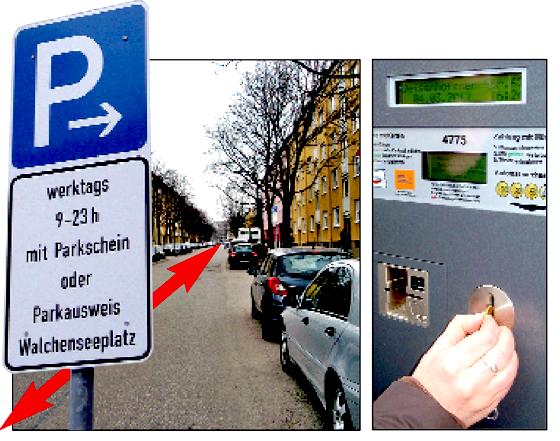 Die Deisenhofener Straße markiert die Grenze einer Parklizenzzone. Was für die einen ein Segen ist, ist für die Anrainer auf der Südseite ein Problem.	Fotos: ar