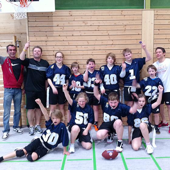 Über ihren Erfolg freute sich die U13-Flagfootballmannschaft der Erding Bulls. Foto: Verein