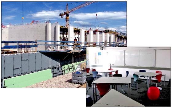Die Bauarbeiten des Truderinger Gymnasiums schreiten zügig voran.Einblicke in einen Klassenraum in der Lernlandschaft der 5. Klasse in Oettingen. Fotos: bus/Privat