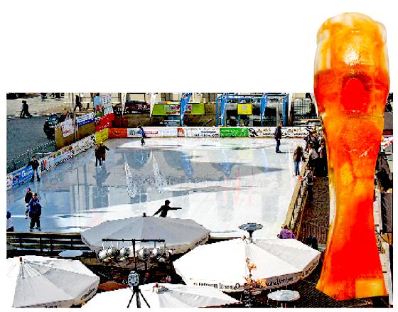 Die Kunsteisbahn am Schrannenplatz steht dieses Jahr ab 26. Oktober vier Wochen lang. Ein vier Meter hohes Weißbierglas aus Eis formte Künstler Harry Seeholzer 2011. Man darf gespannt sein, was sich die Ardeo-Vorstände für die 12. Eiszeit einfallen lass