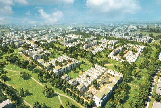 Das künftige Wohngebiet Prinz-Eugen-Park an der Cosimastraße umfasst knapp 30 Hektar. Jetzt wurde der Bebauungsplan genehmigt.	Illustration: GSP architekten