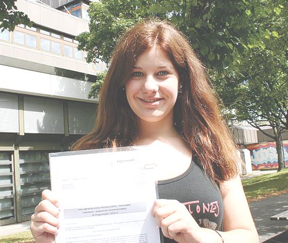 Die Moosacher Schülerin Johanna Kahl bricht am Donnerstag zu einem einjährigen Bundestags-Stipendium in den USA auf.  	Foto: ws