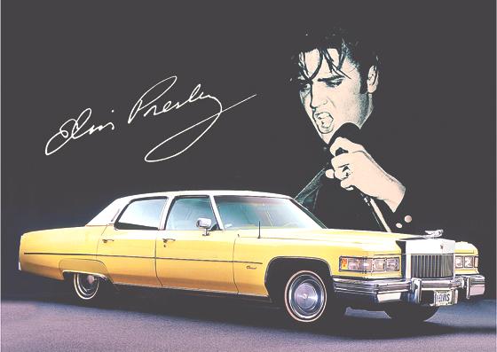 Elvis Presley war als großer Cadillac-Fan bekannt  keine Frage, dass ein solcher auch während der Aktion im pep steht.