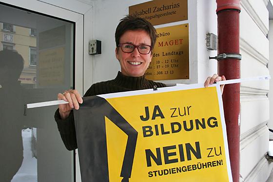 Isabell Zacharias setzt sich für die Abschaffung der Studiengebühren in Bayern ein. Foto: ws