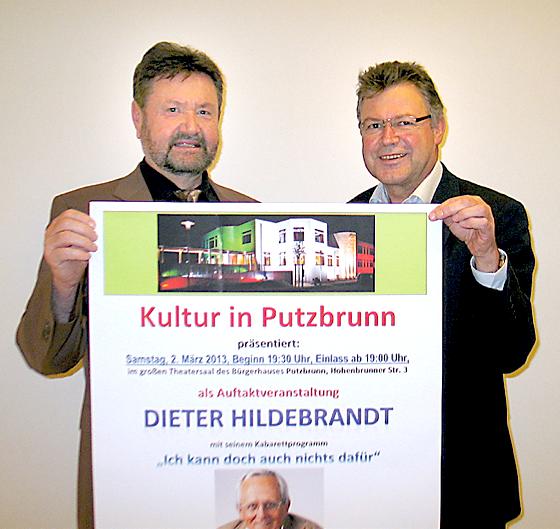 Der neue Kulturbeauftragte für das Bürgerhaus Putzbrunn, Erwin Bohlig (l.) mit Bürgermeister Edwin Klostermeier. 	Foto: Angela Boschert