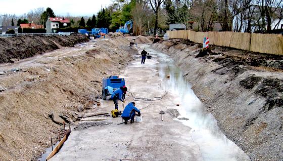 Die Sanierungsarbeiten laufen bereits seit ein paar Wochen.  	Foto: Münchner Stadtentwässerung