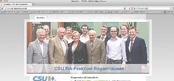 Auf der Internetseite www.ba-bogenhausen.de geht es ausschließlich um die CSU. 	Screenshot: hgb