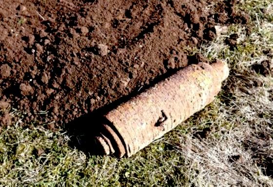 Diese Splitterbombe wurde kürzlich im Unterhachinger Landschaftspark gefunden.	Foto: Kohnke